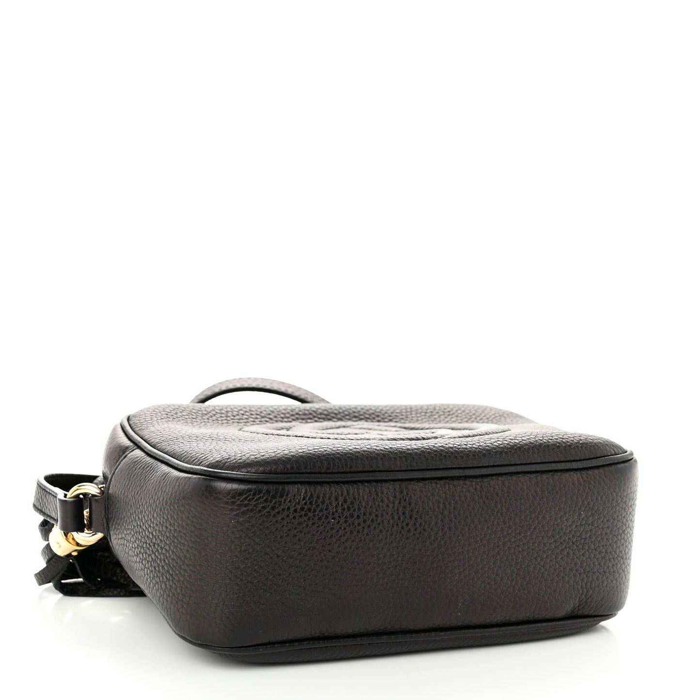 Pebbled Calfskin Small Soho Disco Bag Black