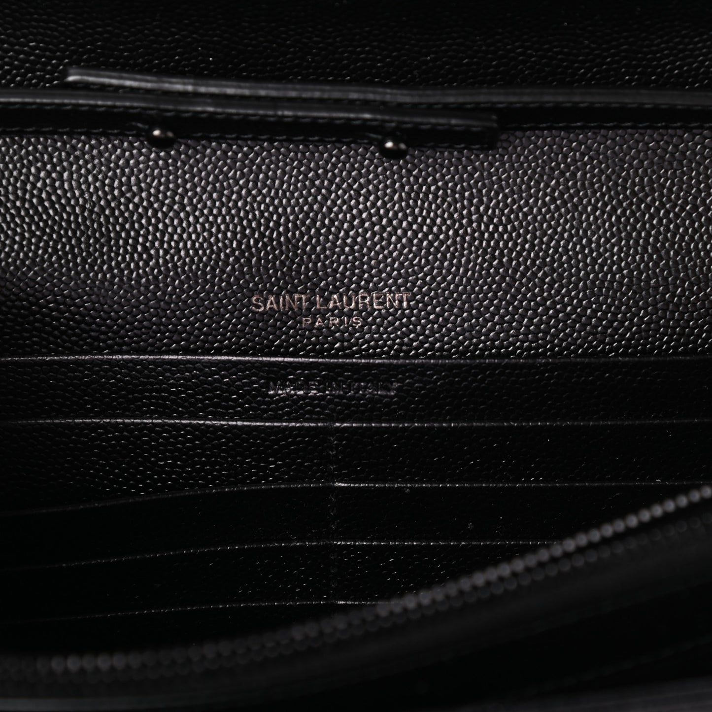 Grain De Poudre Matelasse Chevron Monogram Chain Wallet Black