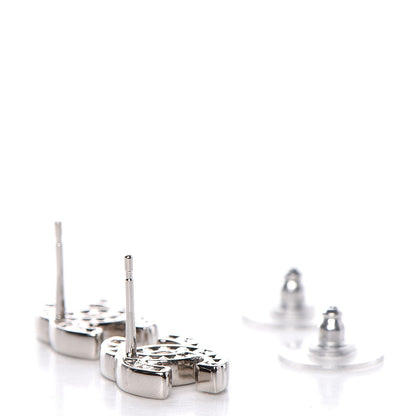 Chanel Crystal CC Earrings Silver 3 of 5