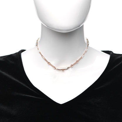 Hermes 18K Rose Gold Diamond Pave Kelly Chaine Choker Necklace 2 of 4