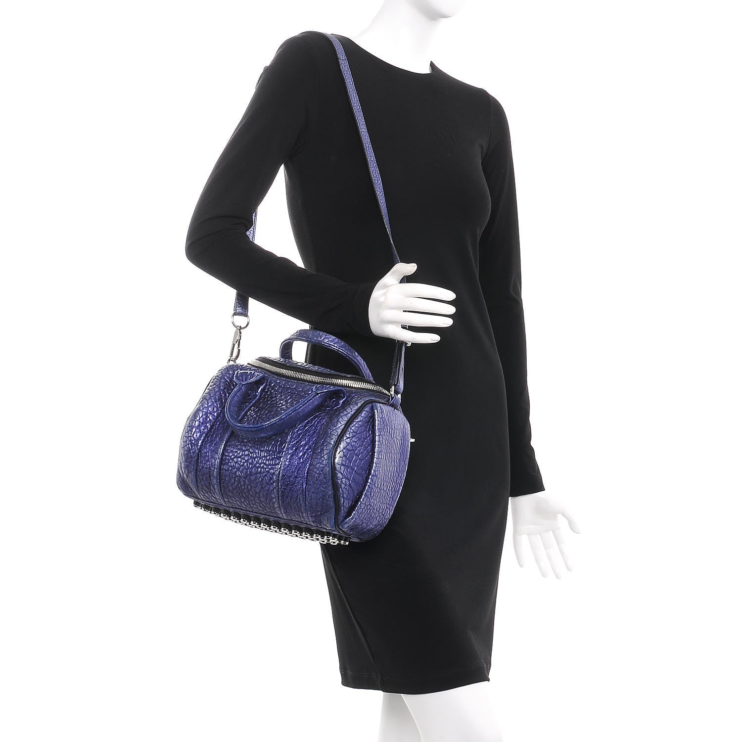 Alexander Wang Metallic Pebbled Lambskin Rocco Nile With Silver Hardware 2 of 14