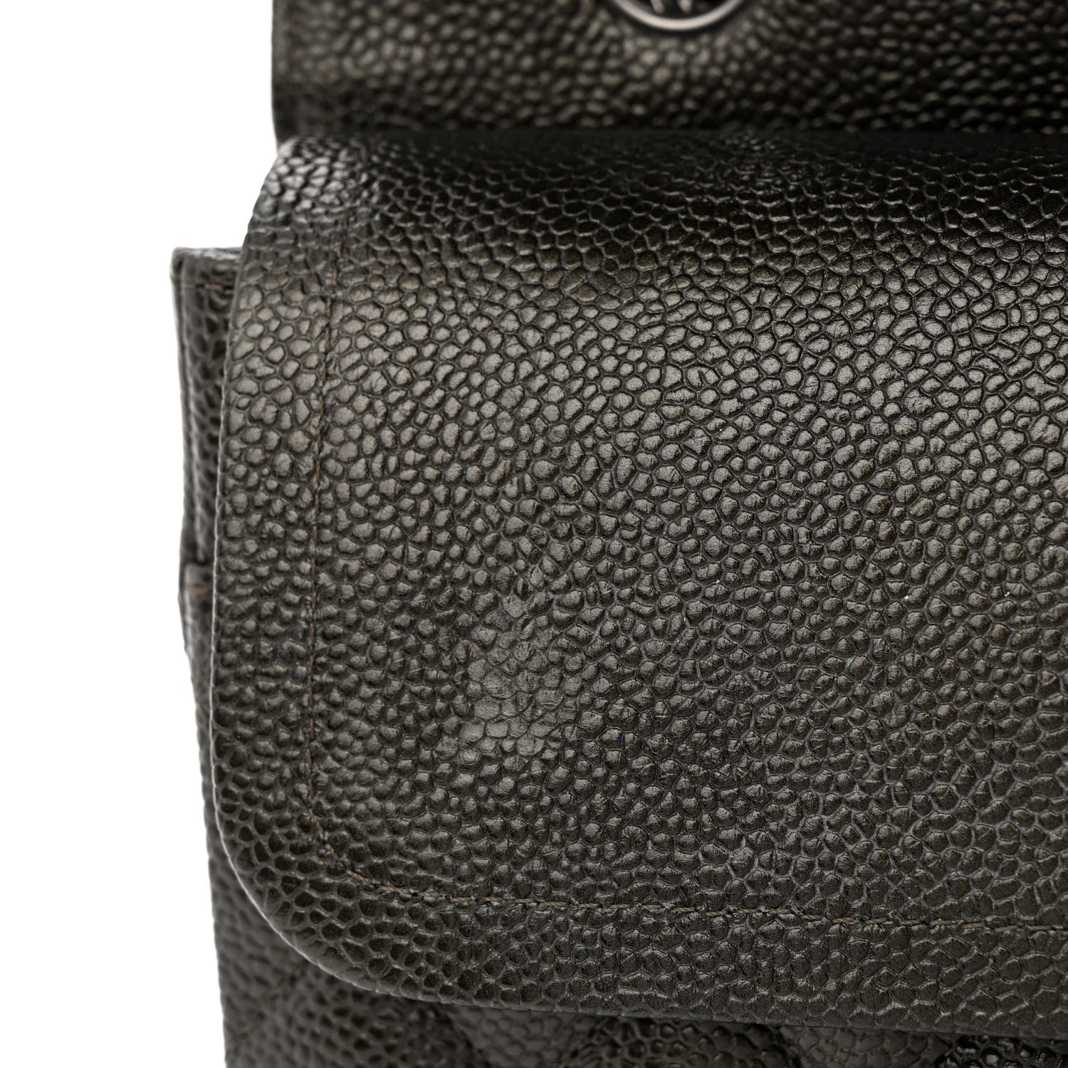 Chanel Metallic Caviar Quilted Medium Double Flap Dark Charcoal 11 of 11
