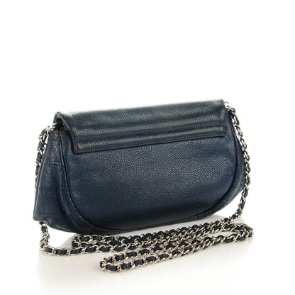 Chanel Caviar Half Moon Wallet On Chain WOC Dark Blue 3 of 8