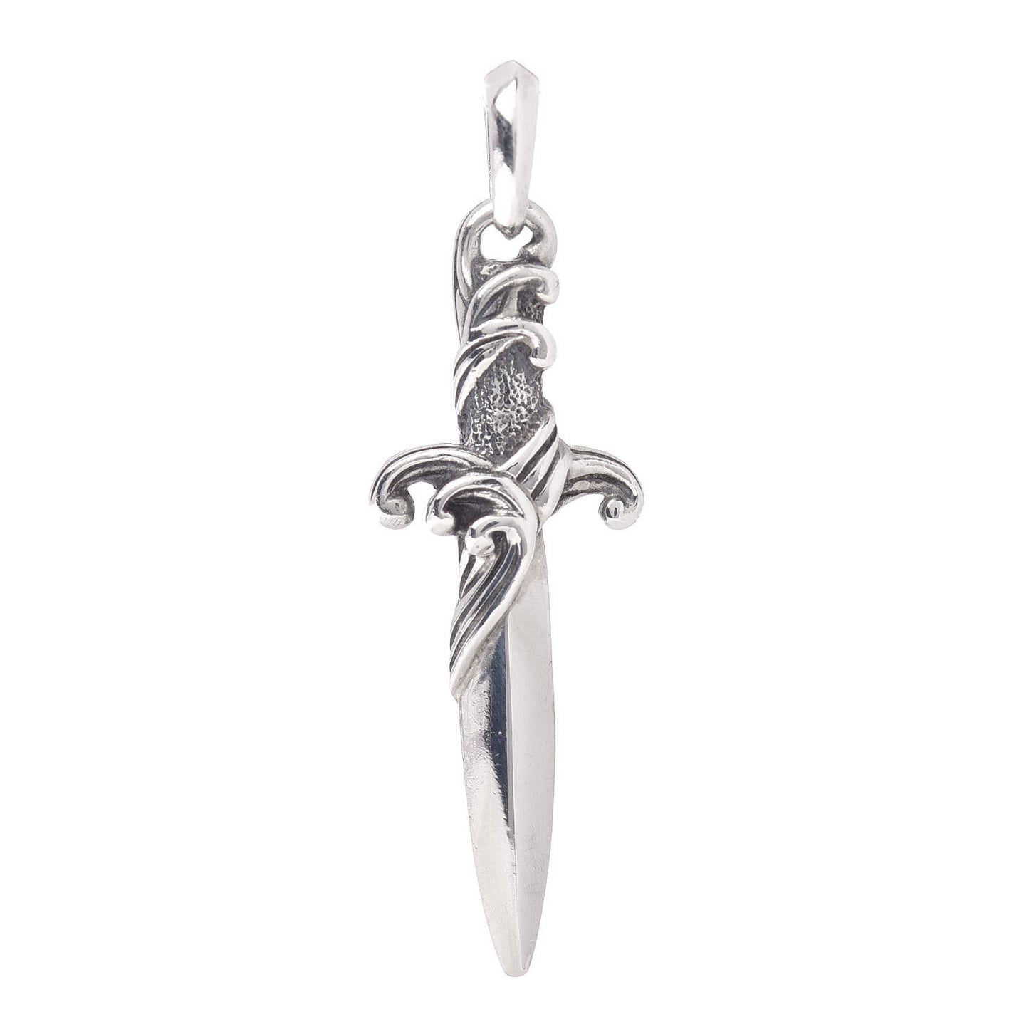 Sterling Silver Waves Dagger Amulet Pendant