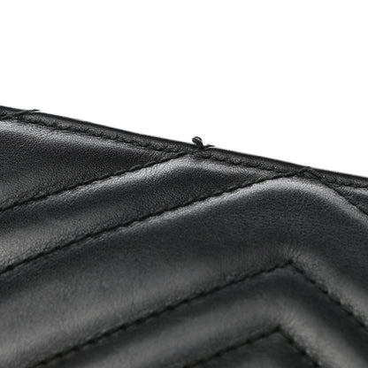 Gucci Calfskin Matelasse Large GG Marmont Zip Pouch Black 11 of 11