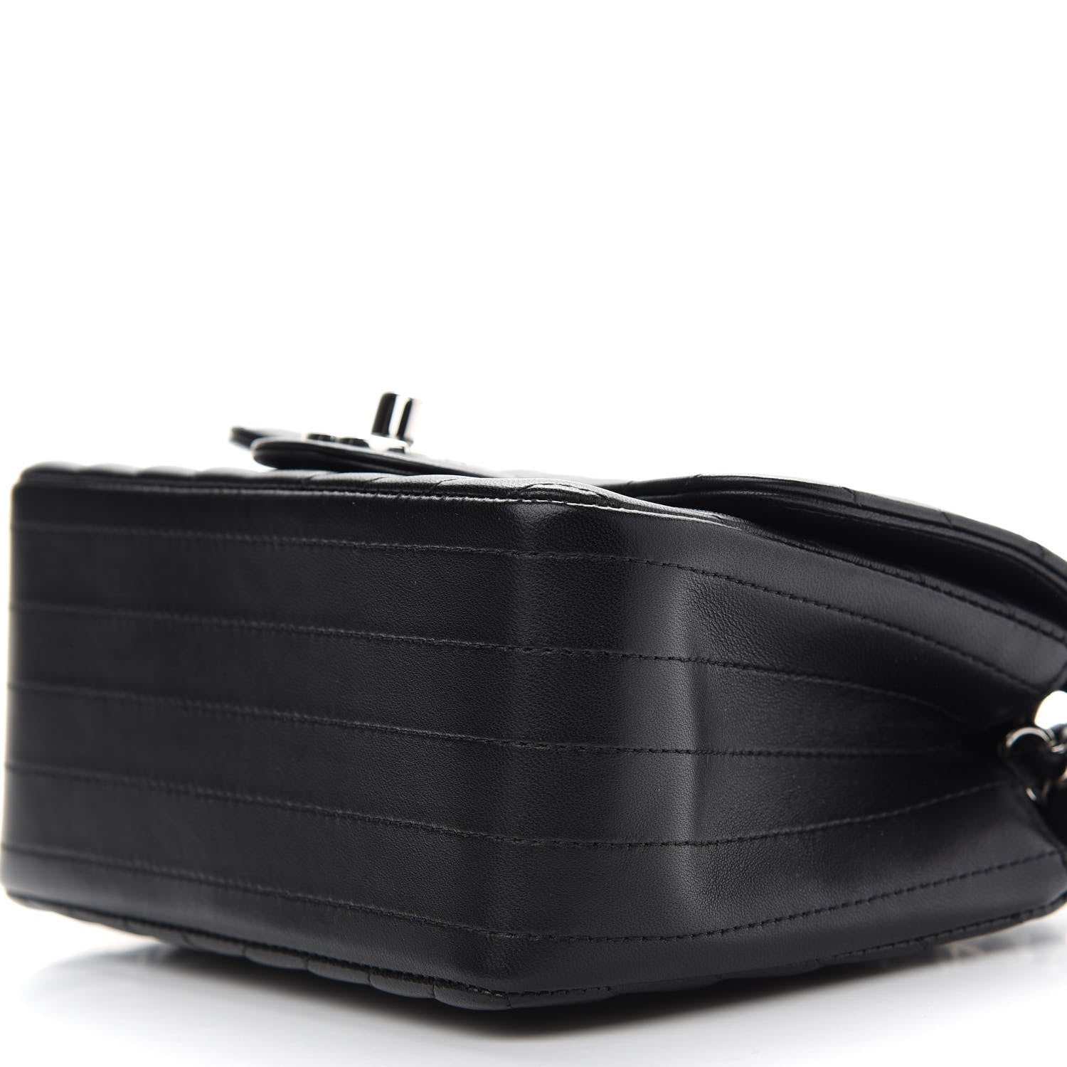 Chanel Lambskin Chevron Quilted Mini Square Flap Black 9 of 9