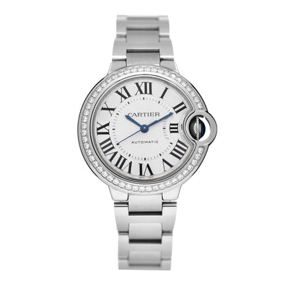 Cartier Stainless Steel Diamond Bezel 33mm Ballon Bleu De Cartier Automatic Watch 1 of 4