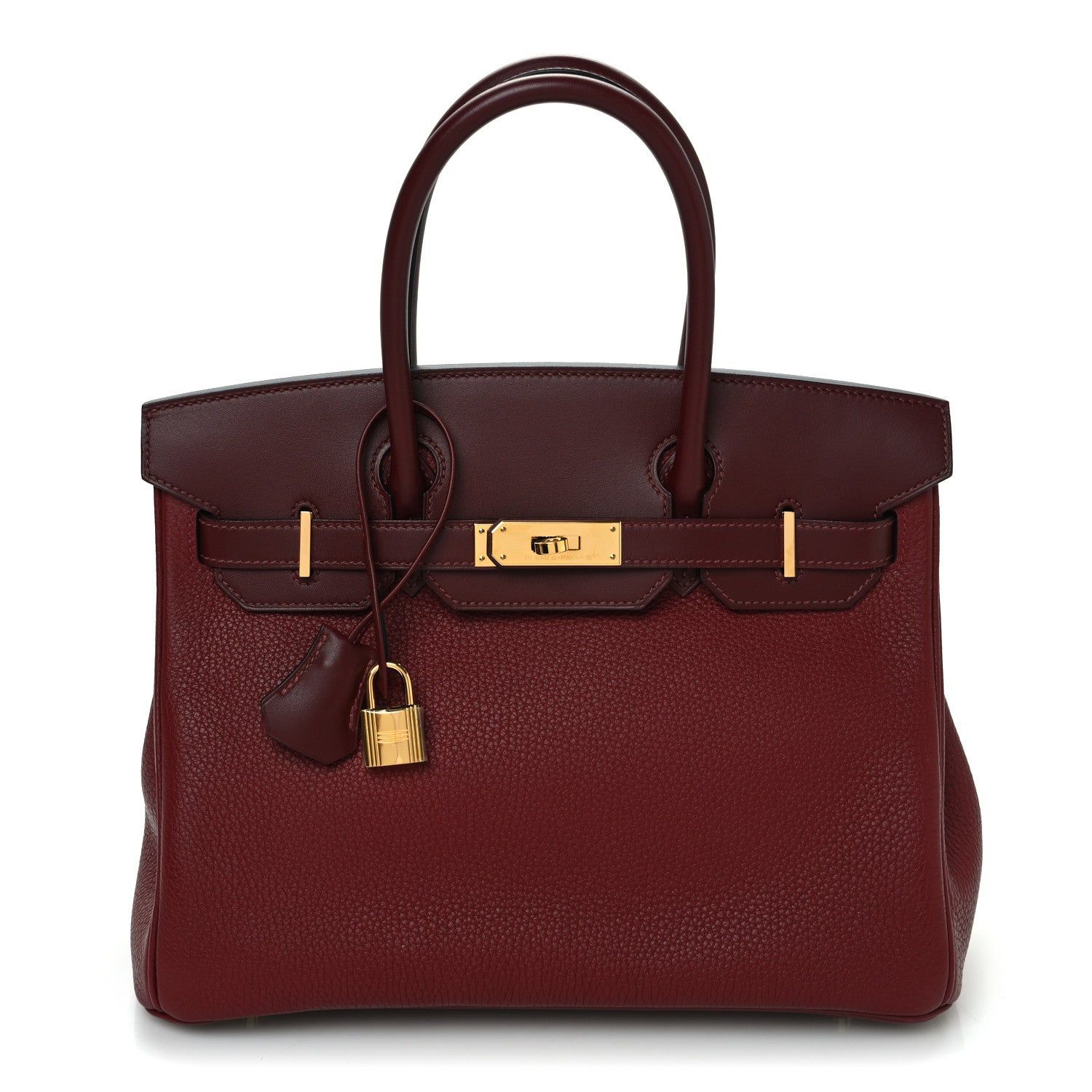 Hermes Taurillon Clemence Sombrero Birkin 30 Rouge H Rose Azalea 1 of 12