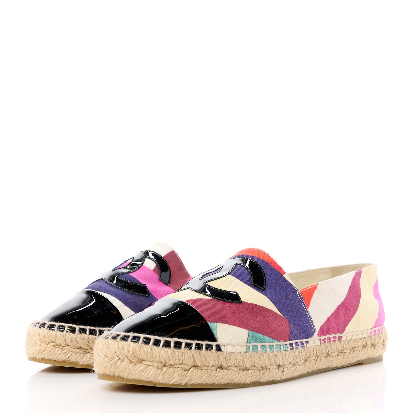Fabric Patent CC Espadrilles 40 Multicolor Black