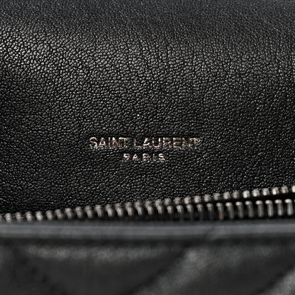 Saint Laurent Sheepskin Matelasse Chevron Monogram Large College Satchel Black 6 of 11