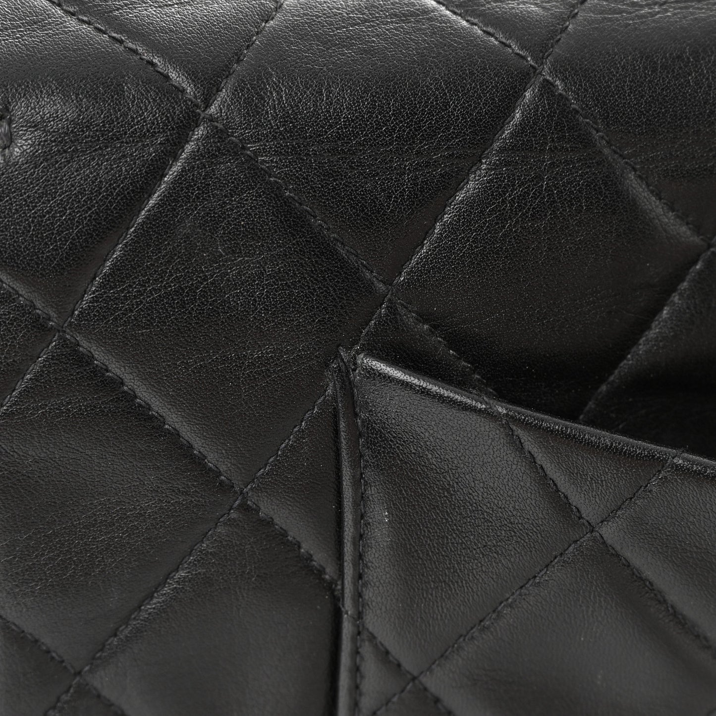 Lambskin Quilted XL Jumbo Single Flap Black