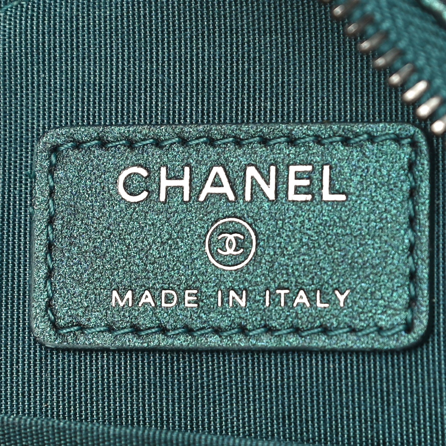 Iridescent Caviar Quilted Round Filigree Crossbody Dark Turquoise