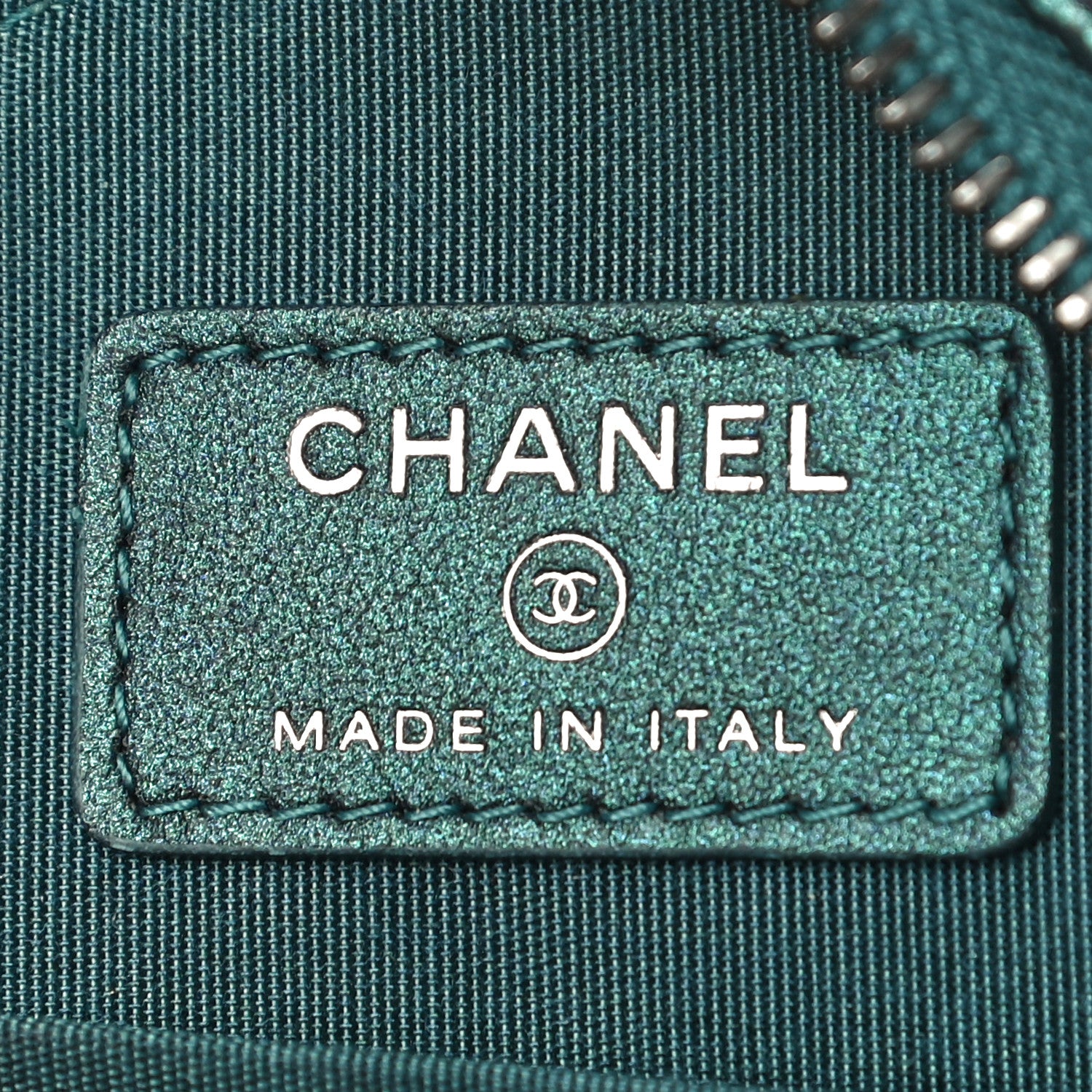 Chanel Iridescent Caviar Quilted Round Filigree Crossbody Dark Turquoise 6 of 10