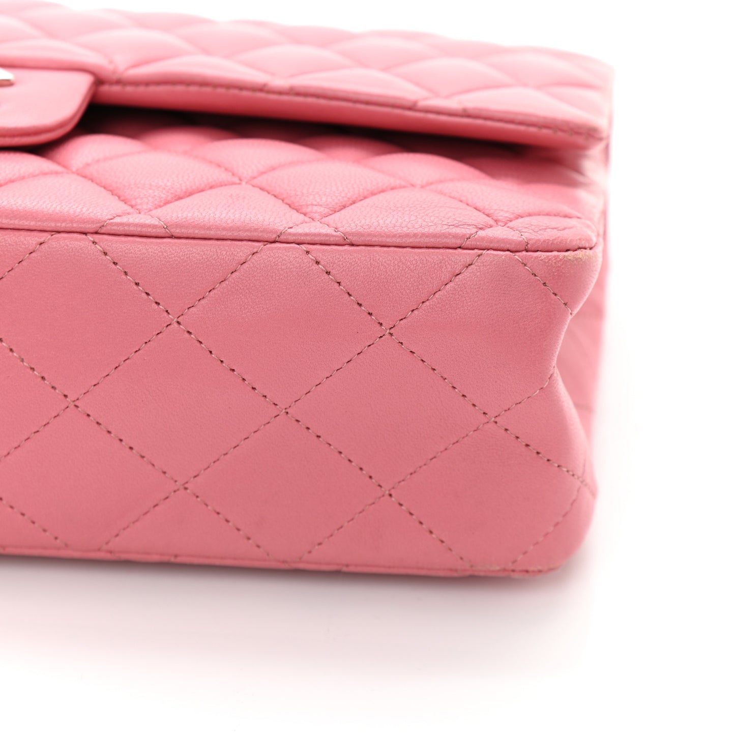 Lambskin Quilted Medium Double Flap Pink