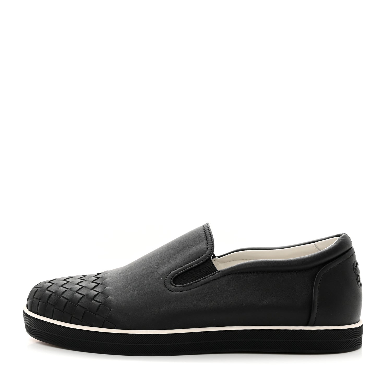 Nappa Intrecciato Slip On Sneakers 40.5 Black