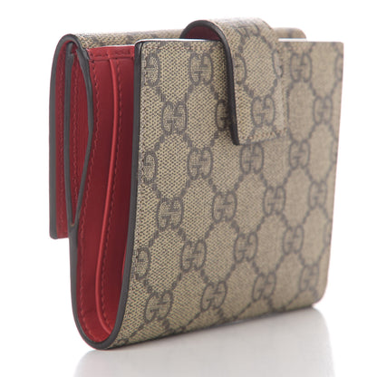 Gucci GG Supreme Monogram Cherry Embellished Card Case Wallet Hibiscus Red 3 of 12