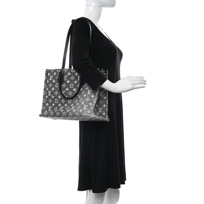 Louis Vuitton Monogram Jacquard Denim Onthego MM Black 2 of 9