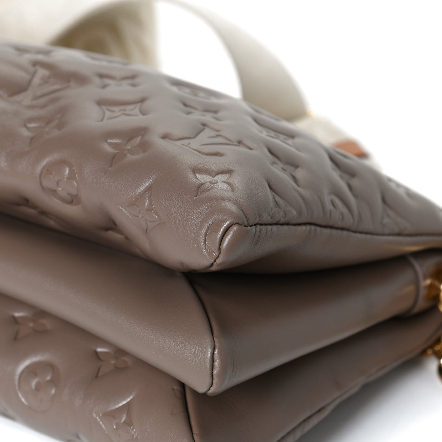 Lambskin Embossed Monogram Coussin PM Taupe