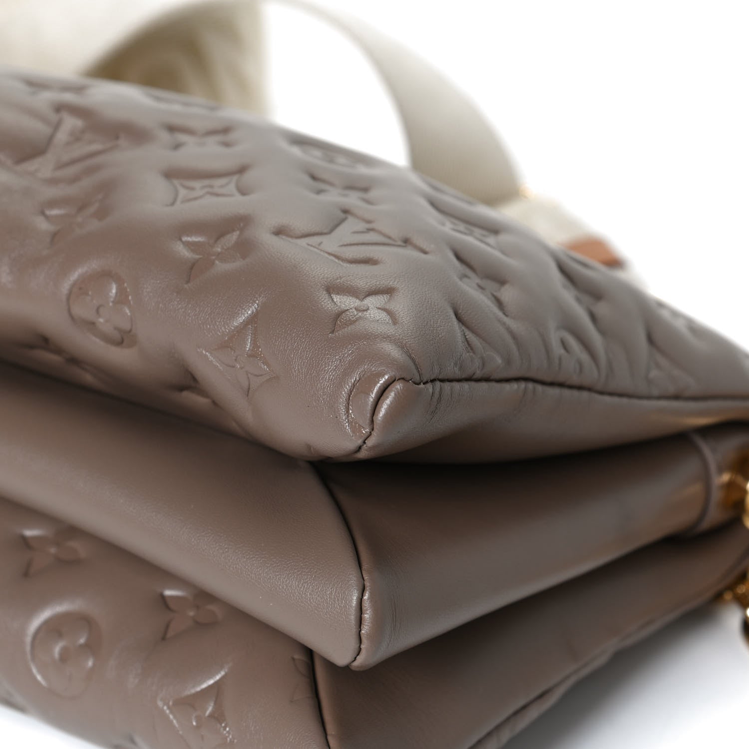Louis Vuitton Lambskin Embossed Monogram Coussin PM Taupe 11 of 12