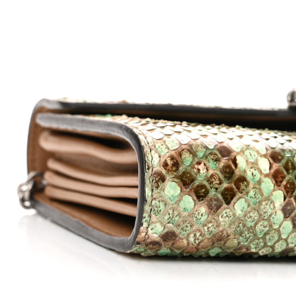 Gucci Snakeskin Crystal Mini Dionysus Chain Wallet Mint Beige 9 of 10