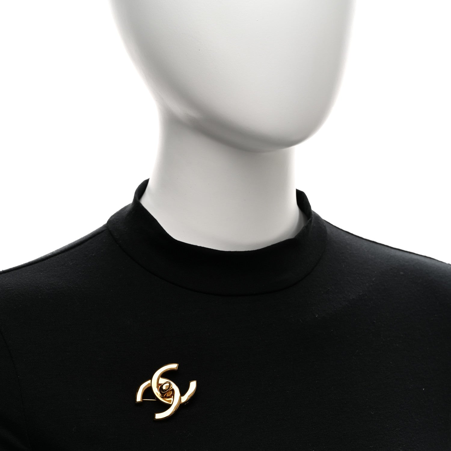 Chanel Metal CC Turn Lock Brooch Gold 2 of 5