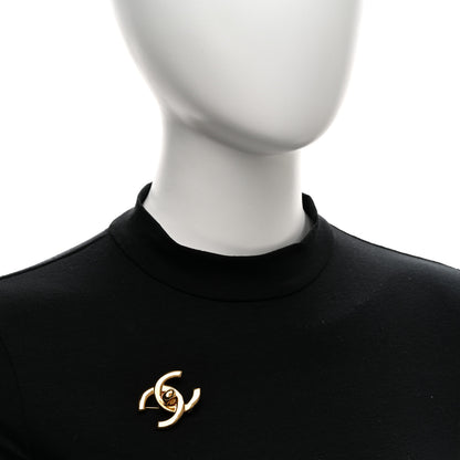 Chanel Metal CC Turn Lock Brooch Gold 2 of 5