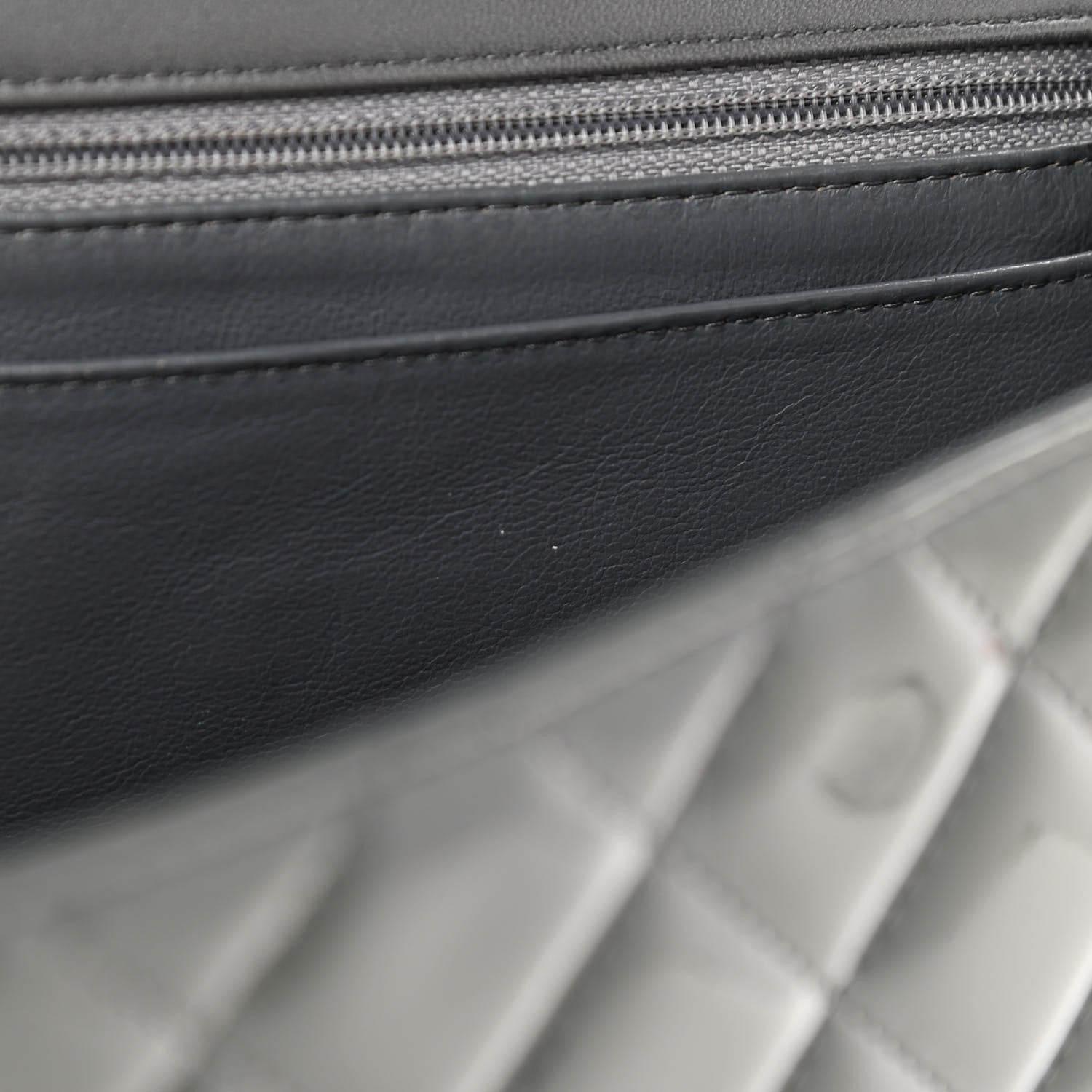 Chanel Patent Quilted Maxi Single Flap Grey 11 of 13