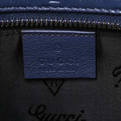Gucci Guccissima Medium Zippered Shopping Tote Blue 6 of 10