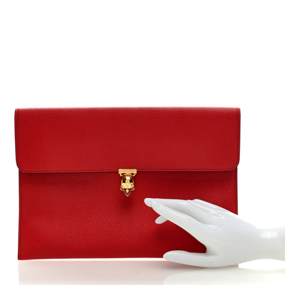 Alexander McQueen Calfskin Skull Clutch Red 2 of 6