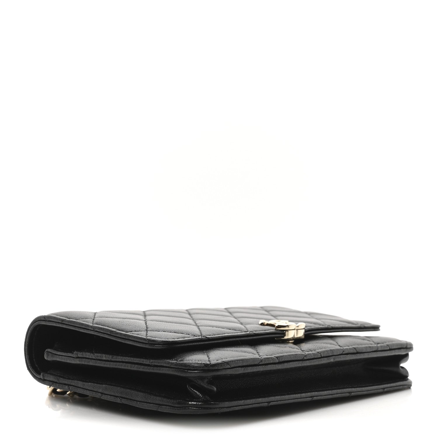 Chanel Lambskin Quilted Top Handle Wallet On Chain WOC Black 4 of 11