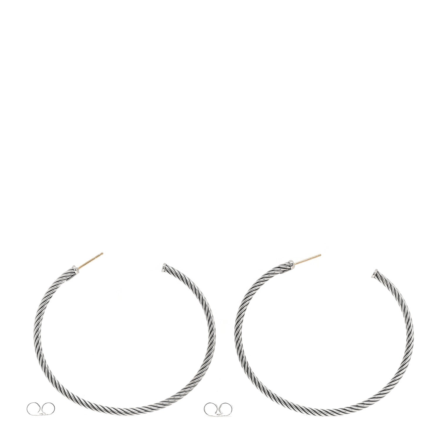 David Yurman Sterling Silver Medium Cable Classics Hoop Earrings 3 of 4