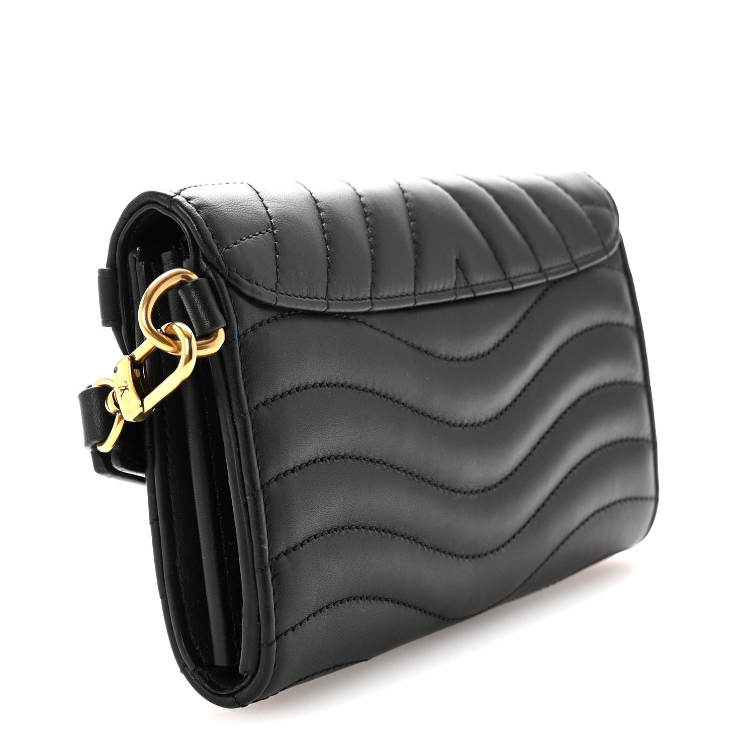 Louis Vuitton Calfskin New Wave Long Wallet Black 3 of 6