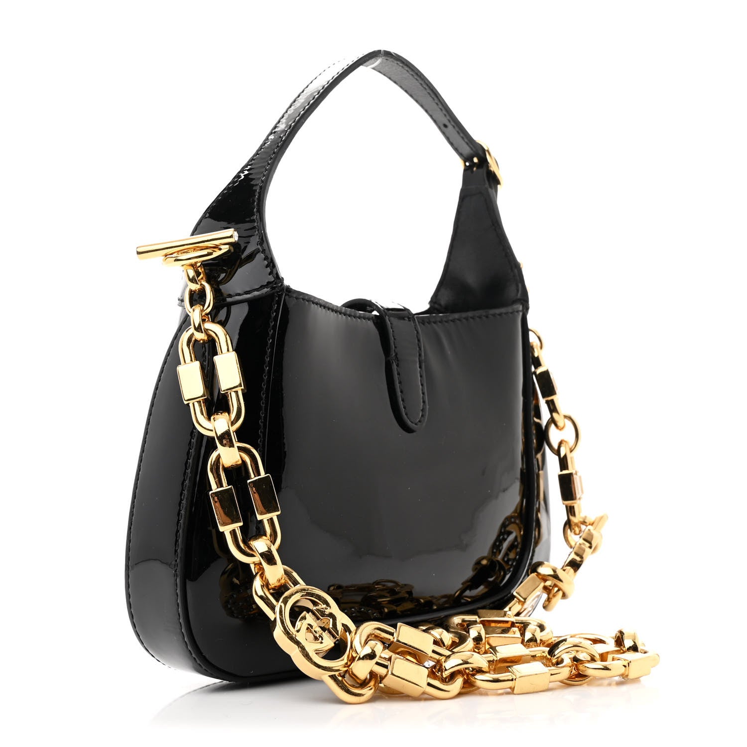 Gucci Patent Mini Jackie 1961 Crystal Hobo Black 3 of 13