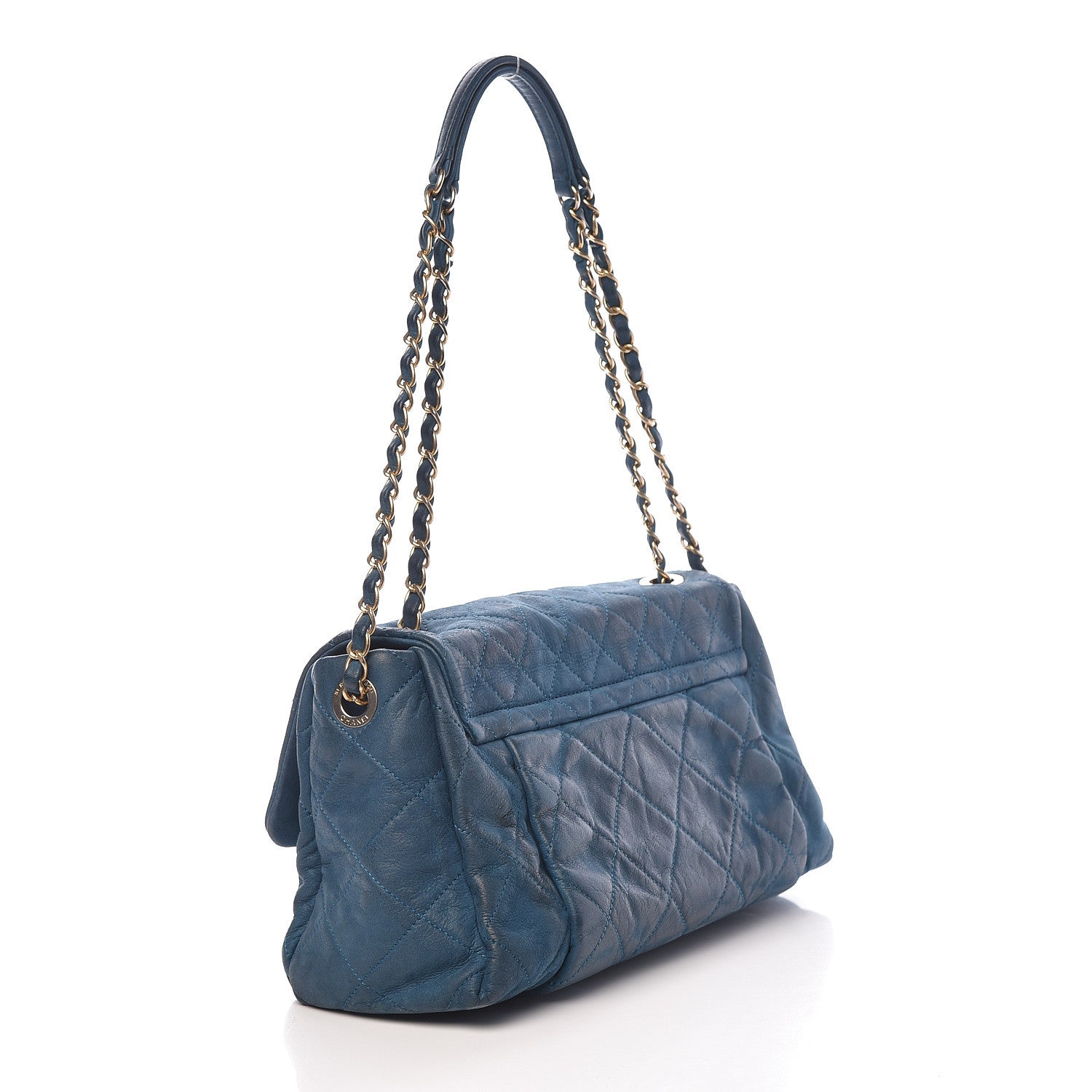 Chanel Iridescent Calfskin Large Chic Quilt Flap Dark Blue 3 of 30