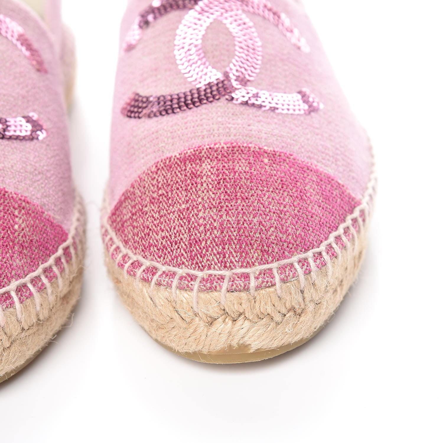 Chanel Toile Sequin CC Espadrilles 40 Pink Dark Pink 12 of 13