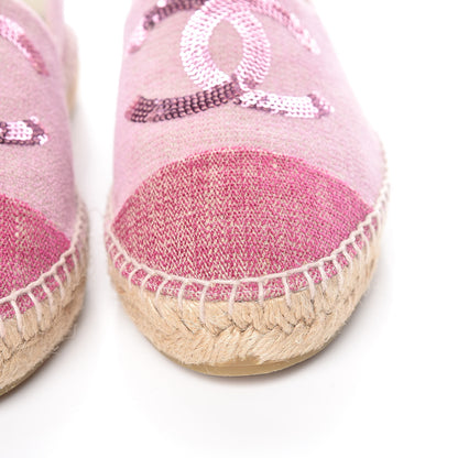 Chanel Toile Sequin CC Espadrilles 40 Pink Dark Pink 12 of 13