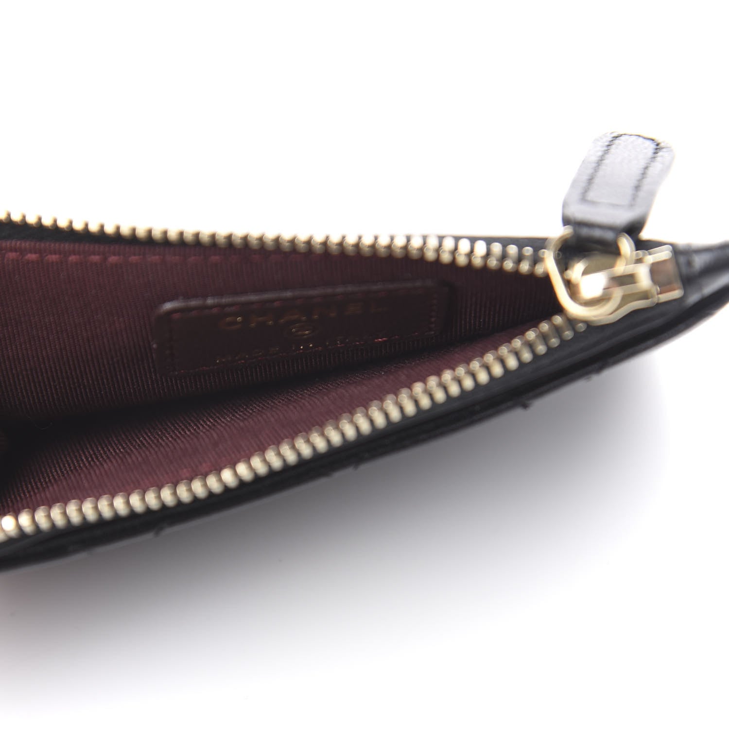 Chanel Lambskin Quilted Zip Card Holder Black 5 of 9