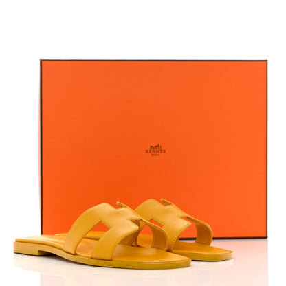 Hermes Box Oran Sandals 36 Jaune Citron 9 of 9