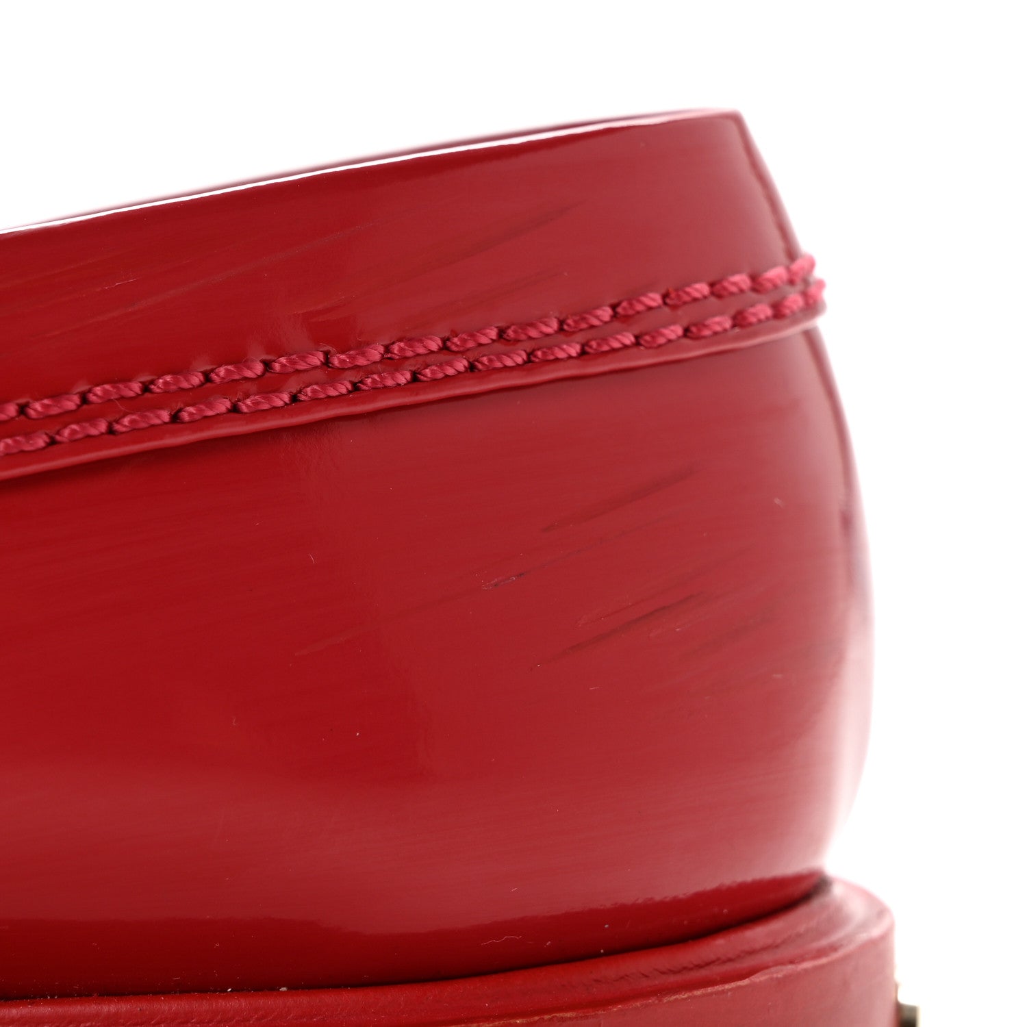 Chanel Shiny Calfskin Logo Loafers 38 Red 10 of 10