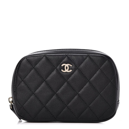 Chanel Caviar Quilted Small Curvy Pouch Cosmetic Case Black 1 of 8