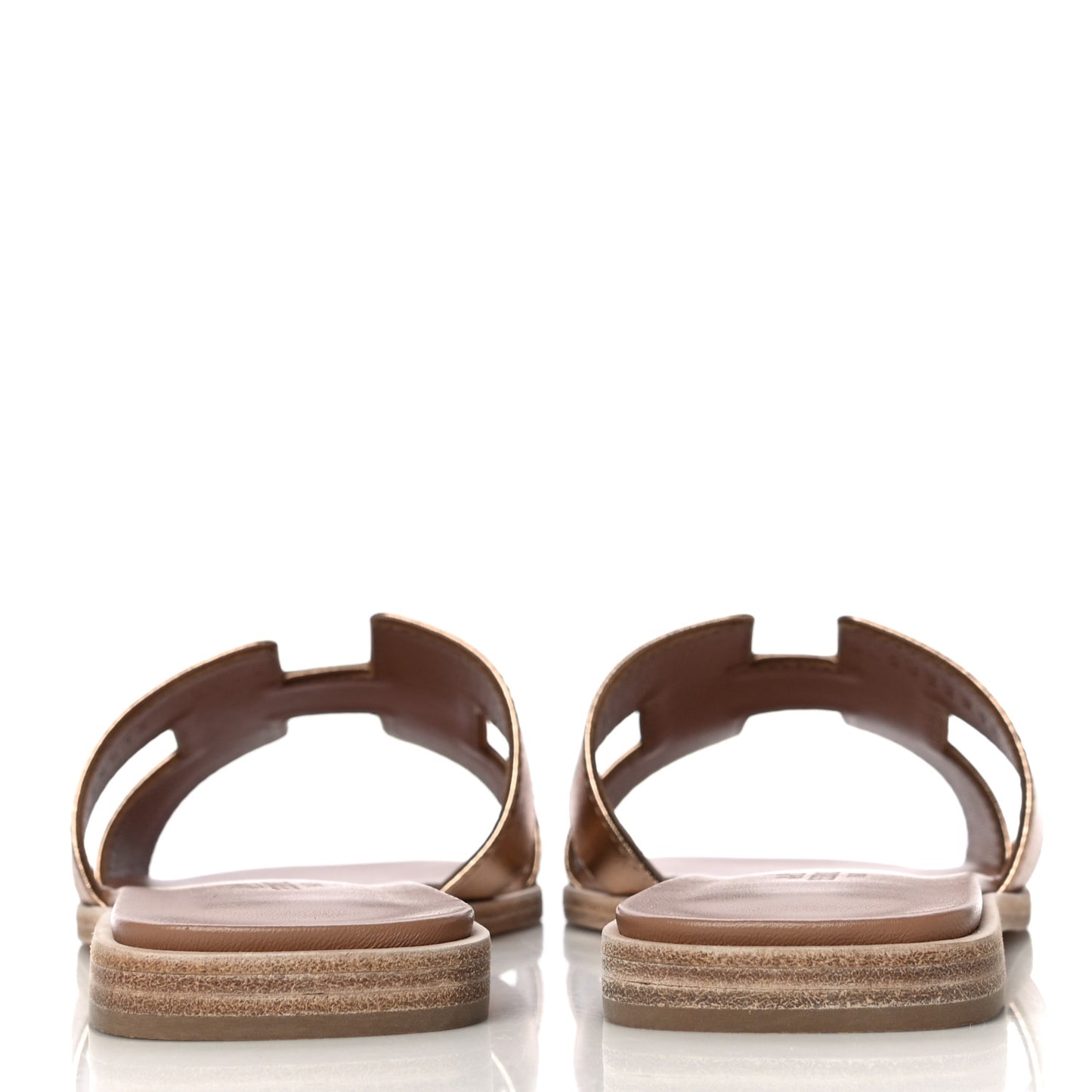 Metallic Calfskin Oran Sandals 37 Rose Dore
