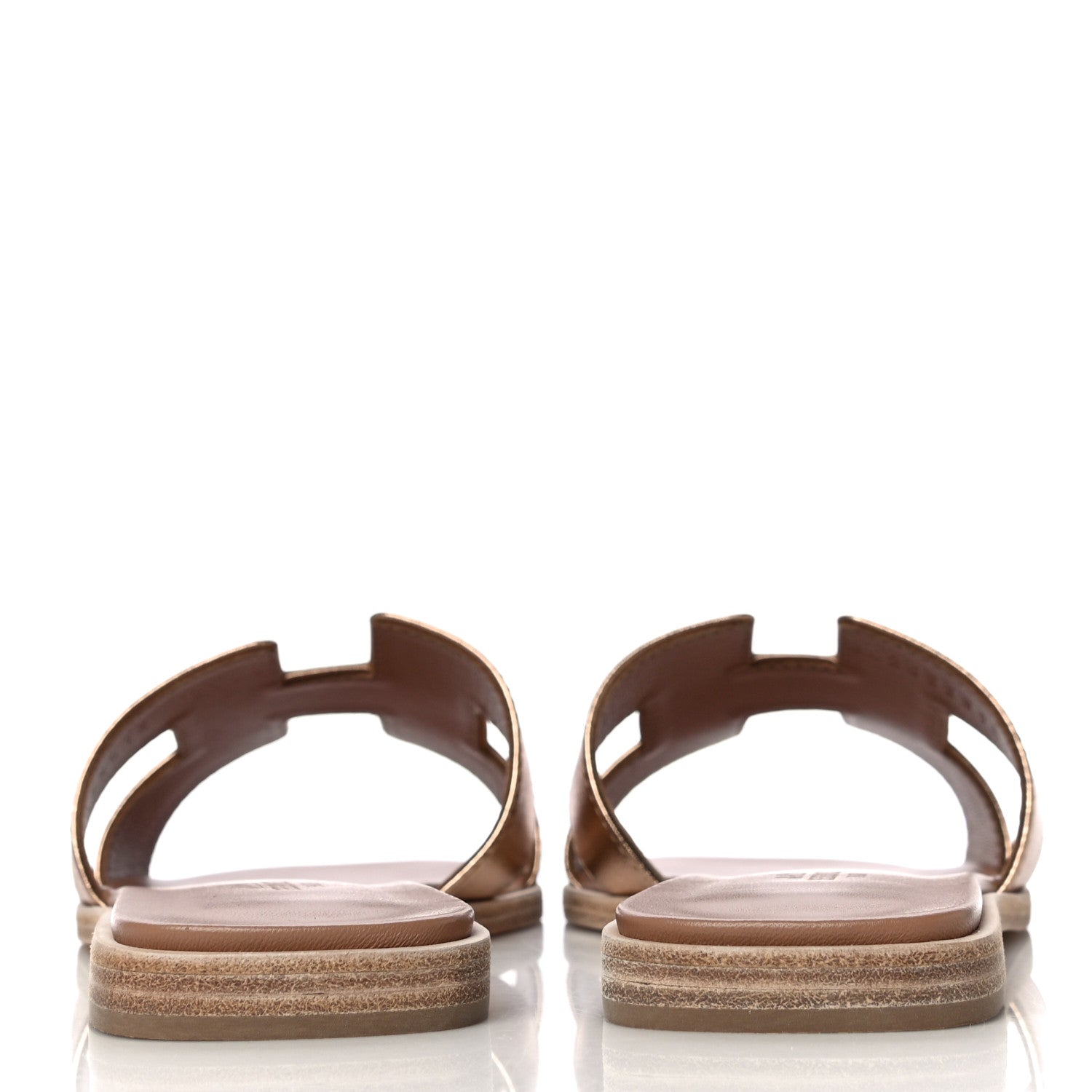 Hermes Metallic Calfskin Oran Sandals 37 Rose Dore 6 of 12