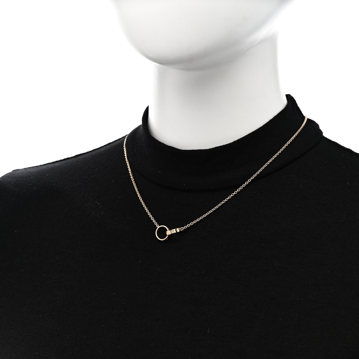 Cartier 18K Yellow Gold Interlocking LOVE Necklace 2 of 6