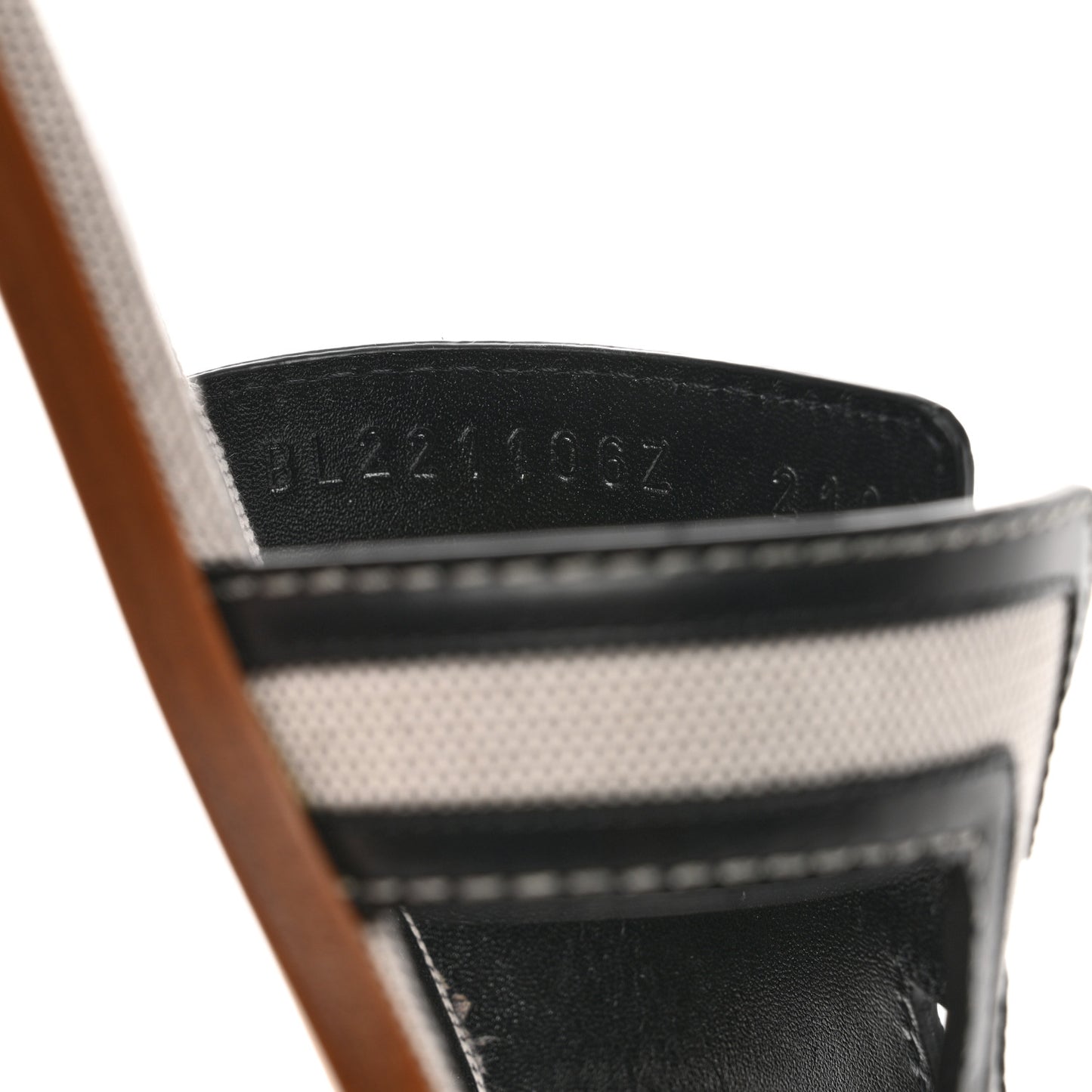 Calfskin Canvas Oran Sandals 36.5 Black