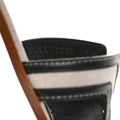 Hermes Calfskin Canvas Oran Sandals 36.5 Black 7 of 9