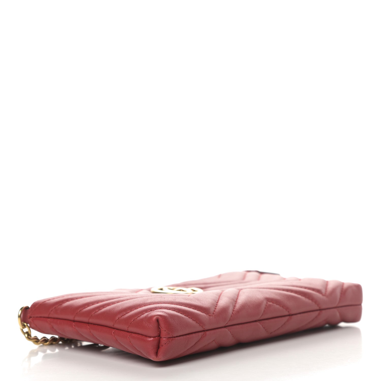 Gucci Calfskin Matelasse Mini GG Marmont Chain Bag Hibiscus Red 4 of 12