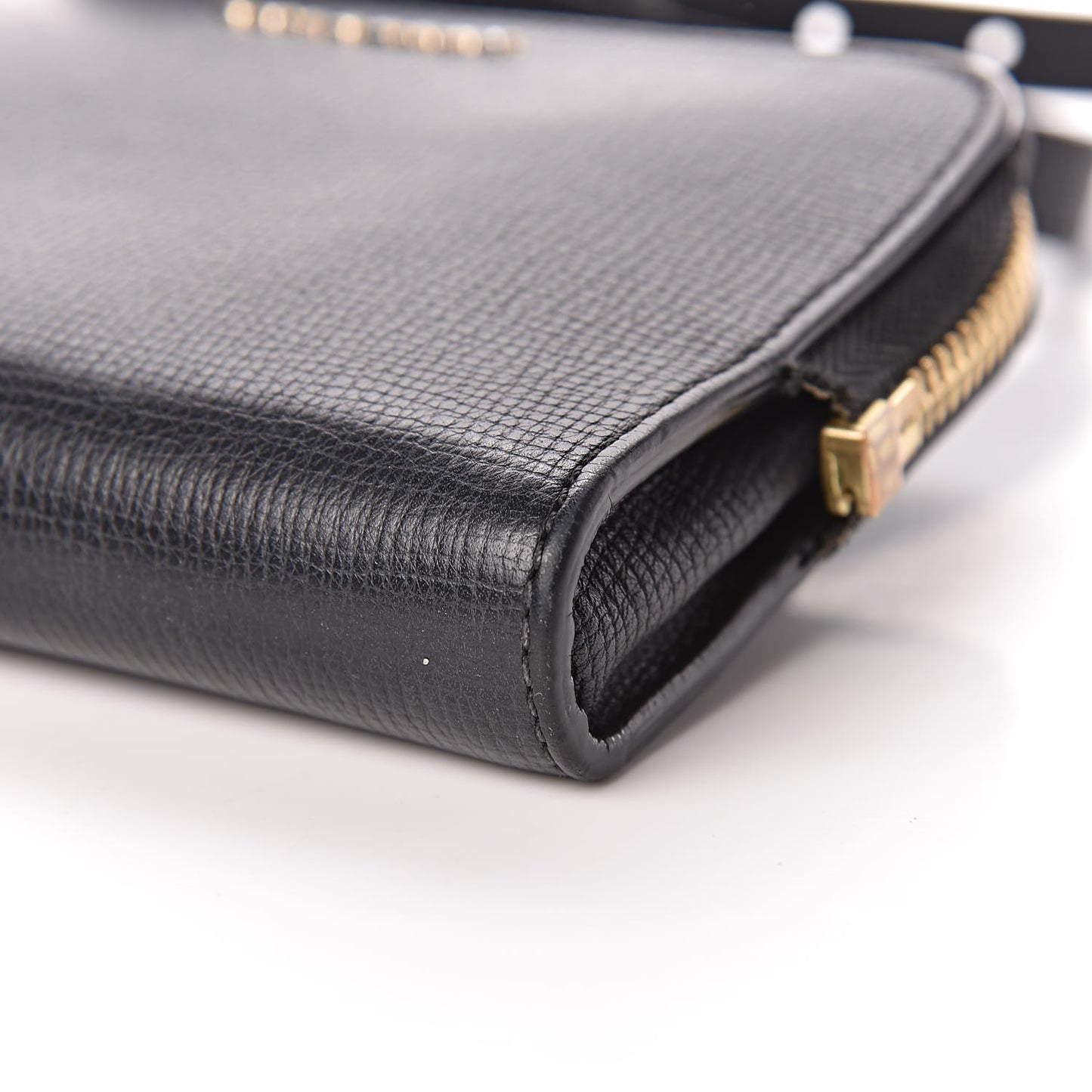 Grain Calfskin Small Crossbody Bag Black