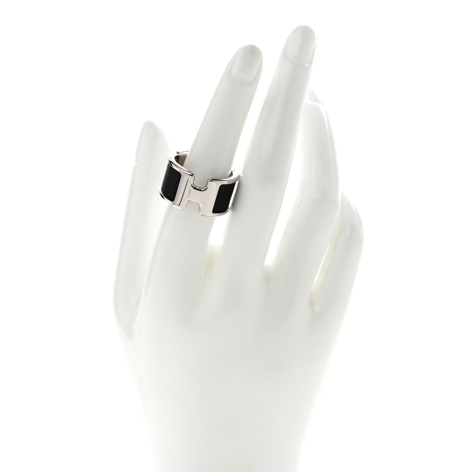 Hermes Madame Calfskin Large Olympe Ring L Black 2 of 4