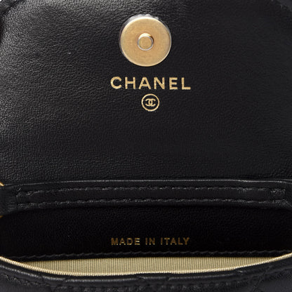 Chanel Lambskin Quilted Pearl Crush Waist Bag Black 7 of 10