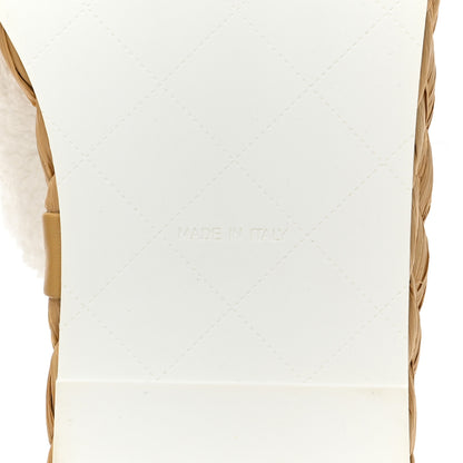 Chanel Terry Cloth Raffia CC Logo Thong Sandals 38 White 6 of 15